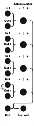 Eurorack Module 4 x Attenuverter + Mix DIY from Other/unknown