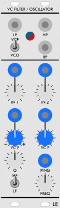 Serge Module VC Filter / Oscillator from Low-Gain Electronics