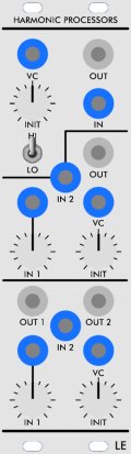 Serge Module Harmonic Processors from Low-Gain Electronics