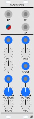 Serge Module Slope Filter from Low-Gain Electronics