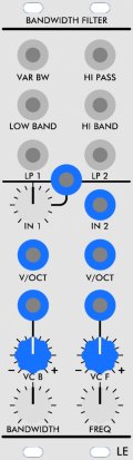 Serge Module Bandwidth Filter from Low-Gain Electronics