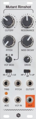 Eurorack Module Mutant Rimshot (real panel) from Hexinverter Électronique