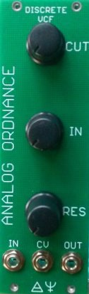 Eurorack Module Discrete VCF from Analog Ordnance