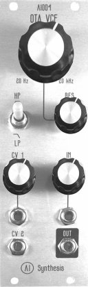 Eurorack Module OTA filter from AI Synthesis