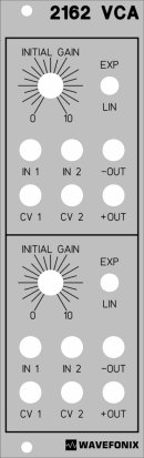 Eurorack Module 2162 Dual VCA from Wavefonix