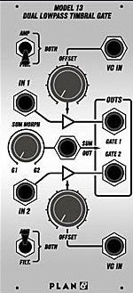 Eurorack Module Model 13 Dual Timbral Gate from Plan B