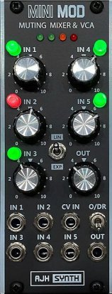 Eurorack Module MiniMod Muting Mixer & VCA from AJH Synth