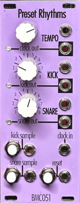 Eurorack Module BMC051 Preset Rhythms from Barton Musical Circuits