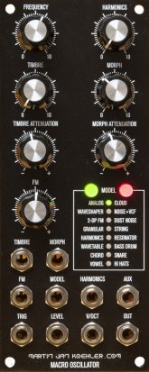 MOTM Module Macro Oscillator (based on "Plaits") from martinjankoehler.com