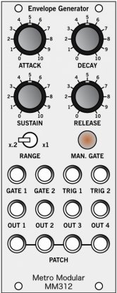 Eurorack Module MM312A Logic Envelope from Metro Modular