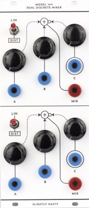 Serge Module Model 1411 Dual Discrete Mixer from Slightly Nasty