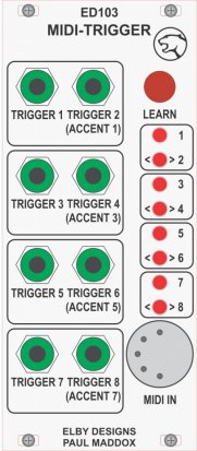 Eurorack Module ED103 - MIDI Trigger from Elby Designs