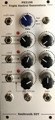 Eurorack Module Triple Vactrol Resonators XS (Eurorack DIY) from Fonitronik