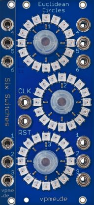 Eurorack Module Euclidean Circles & Expander (proper panel) from vpme.de