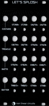 Eurorack Module Let's Splosh (Black Magpie Panel) from Nonlinearcircuits