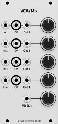 Eurorack Module Barton VCA Mixer (Grayscale panel) from Grayscale