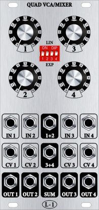 Eurorack Module Quad VCA 12HP from L-1