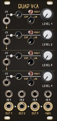 Eurorack Module Quad VCA Black & Gold Panel from Other/unknown