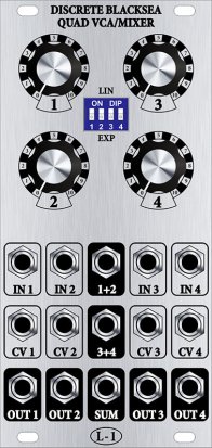 Eurorack Module Discrete Blacksea Quad VCA / Mixer from L-1