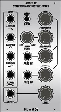 Eurorack Module Model 12 State Variable Vactrol Filter from Plan B