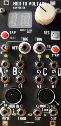 Eurorack Module Enhanced Yarns Midi to CV converter DIY from Blue Lantern Modules