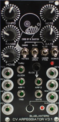 Eurorack Module VC Arpeggiator V3.1 Barton Musical Code from Blue Lantern Modules