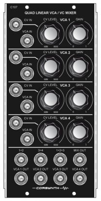 MU Module C107 Quad Linear VCA / VC Mixer from Corsynth