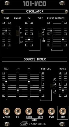 Eurorack Module 101-VCO Black from G-Storm Electro