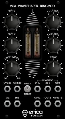 Eurorack Module Fusion VCA-Waveshaper-Ringmodulator from Erica Synths