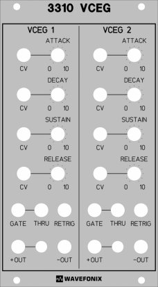 Eurorack Module 3310 Dual VC Envelope Generator (VCEG) from Wavefonix