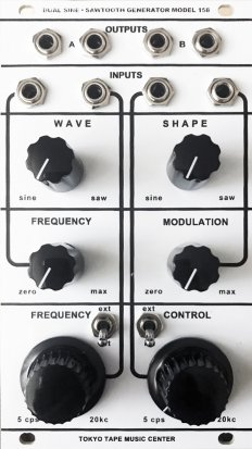 Eurorack Module Dual Sine Sawtooth Generator Model 158 White panel  from Tokyo Tape Music Center