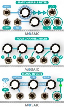 Eurorack Module Mosaic Filter + Mixer + Reverb from Other/unknown