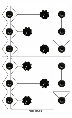 Serge Module Dual Mixer from Prism Circuits