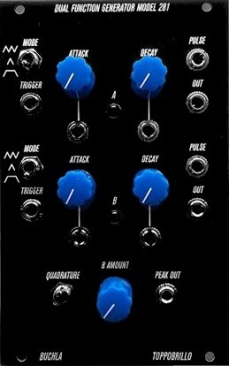 Eurorack Module 281 Dual Function Generator (Black Panel) from Toppobrillo