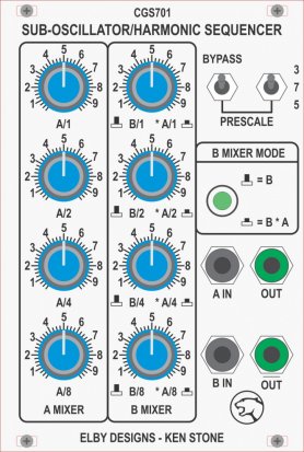 Eurorack Module CGS701 - Sub-Harmonic Oscillator from Elby Designs