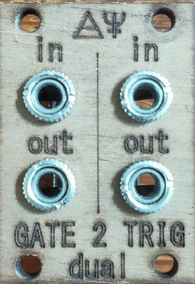 Eurorack Module 1U Dual Gate 2 Trig (wood) from Analog Ordnance