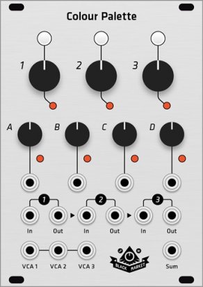 Eurorack Module Black Market Modular Colour Palette (alternate panel) from Grayscale