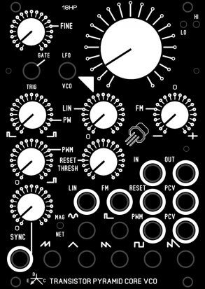 Eurorack Module Transistor Pyramid Core VCO from Blue Lantern Modules