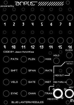 Eurorack Module Midi Arpie Module from Blue Lantern Modules