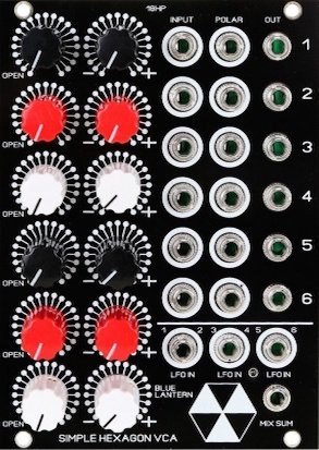 Eurorack Module Simple Hexagon VCA (Black Version) from Blue Lantern Modules