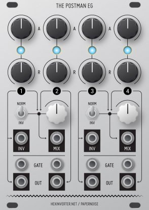 Eurorack Module The Postman EG – papernoise panel from Hexinverter Électronique