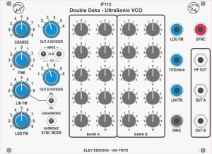 Eurorack Module IF112 - Double Deka US VCO Mkii (Potentiometer version) from Elby Designs