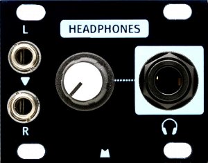 Eurorack Module Headphones 1U - Black Panel from Mörk Modules