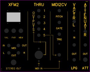 Eurorack Module XFM2, Thru, MIDI2CV, LPG, ATT from Other/unknown