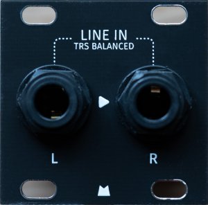 Eurorack Module Stereo Line In Jacks 1U - Black Panel from Mörk Modules