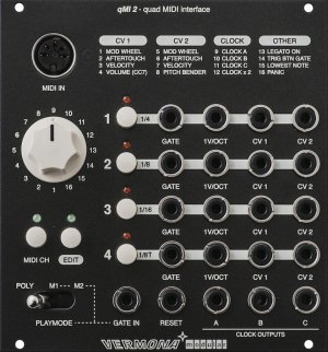 Eurorack Module qMI2 - Quad MIDI Interface from Vermona