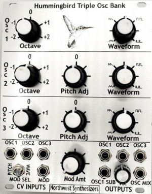 Eurorack Module Northwest Engineering Hummingbird Triple Oscillator Bank  from Other/unknown