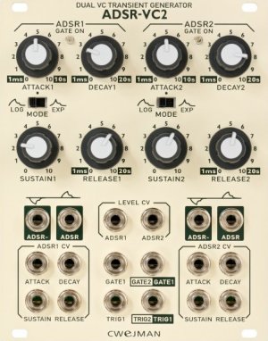 Eurorack Module ADSR-VC2 (Eggshell) from Cwejman