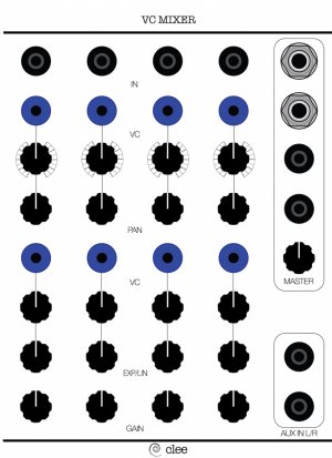 Serge Module Voltage Controlled Mixer from Clee