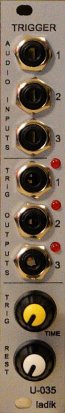 Eurorack Module U-035 3ch audio-to-trig (4HP) from Ladik